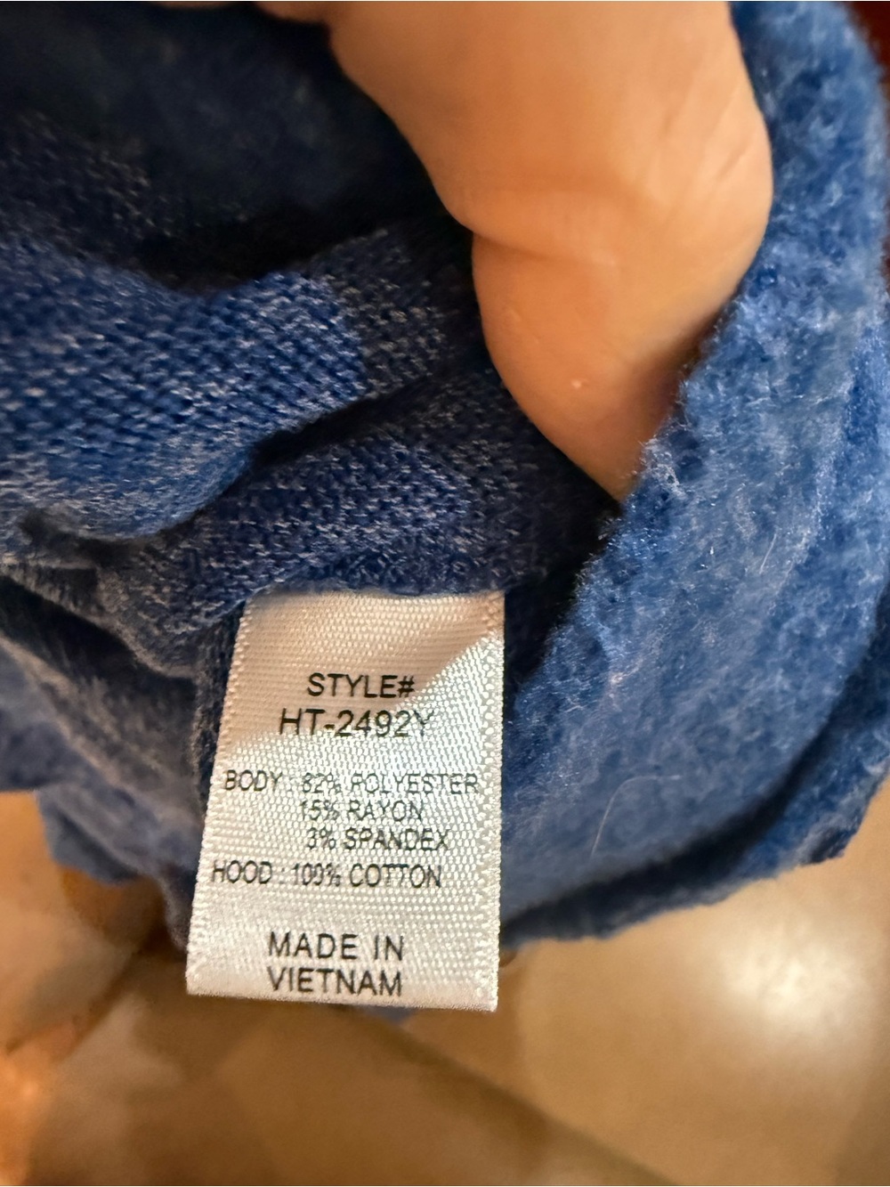 Zenana Outfitters Blue Button-Up Hoodie with Gray Hood Top or Jacket YOUR WAY! - Picture 5 of 10